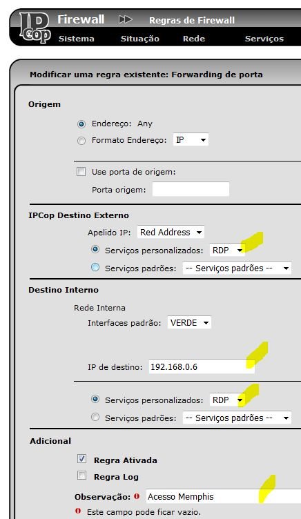 ipcop regras de firewall