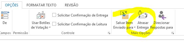 atrasar entrega no outlook
