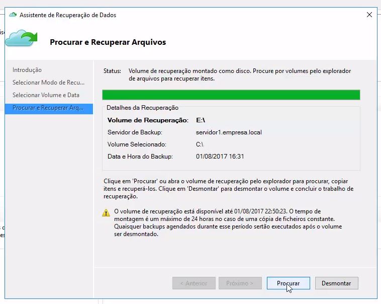 restaurar backup azure windows server