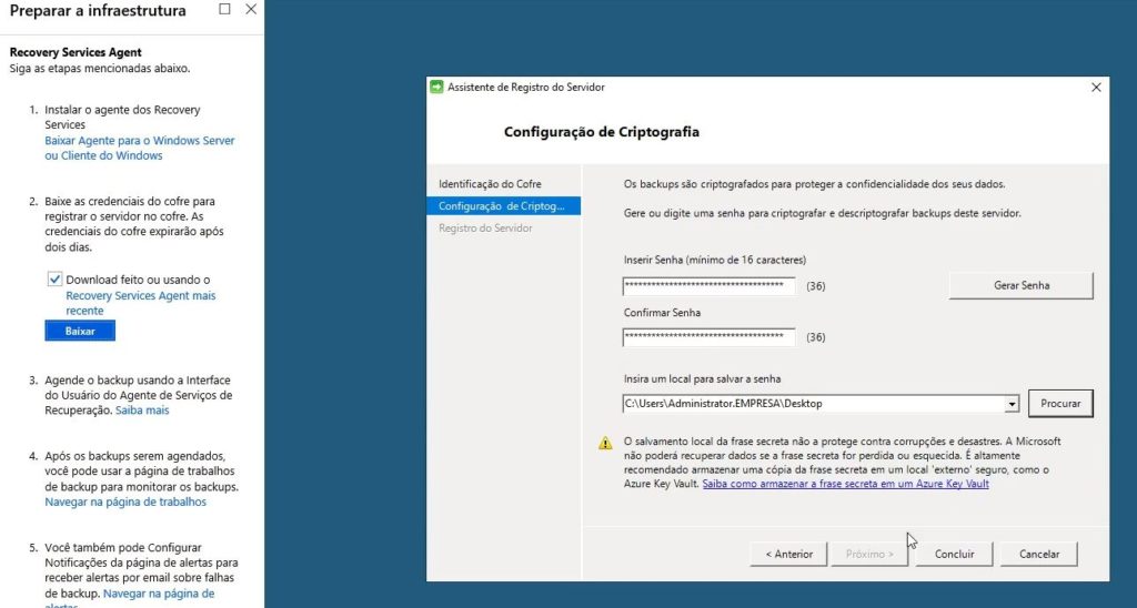 configuração de criptografia windows server