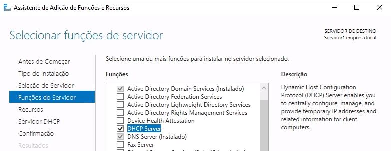 funções de servidor do windows server