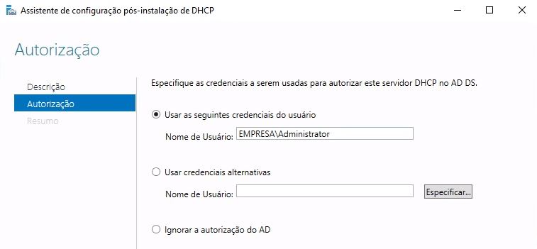 instalação do dhcp windows server