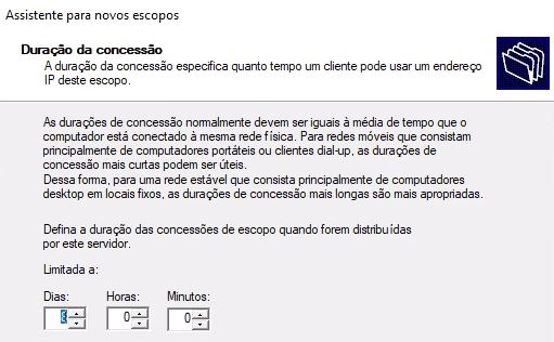 duração da concessão windows server