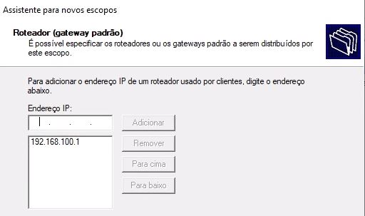 opções de escopo dhcp windows server