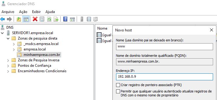 gerenciador de dns windows server