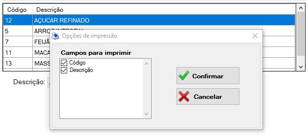 impressão informações datagridview