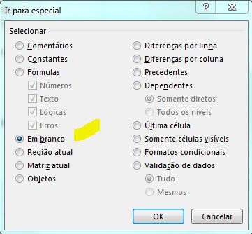 ir especial no excel