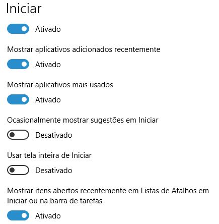 configurações windows 10