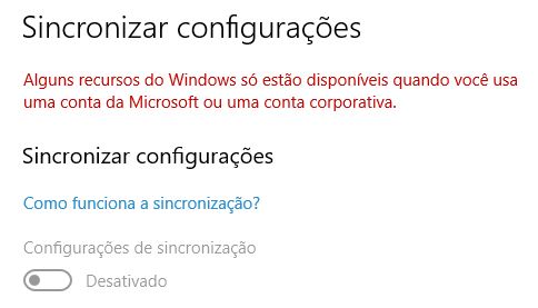 sincronizar configurações