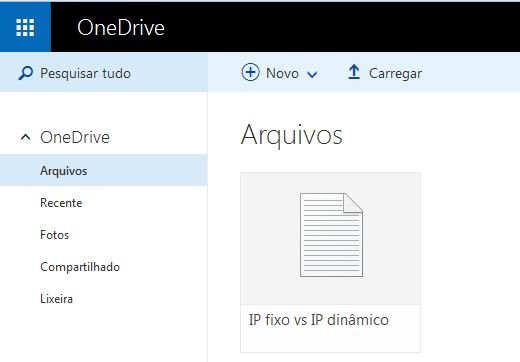 layout do onedrive