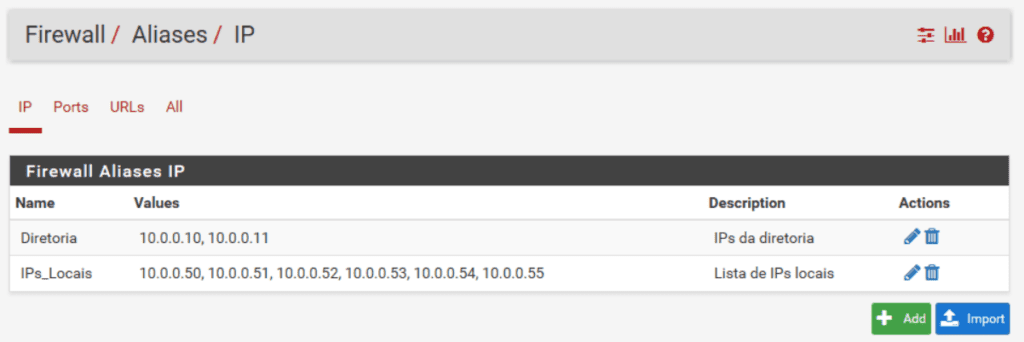 aliases pfsense