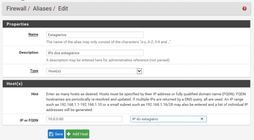 aliases pfsense