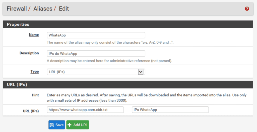 aliases pfsense