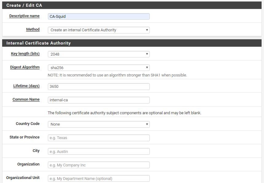 edit ca pfsense