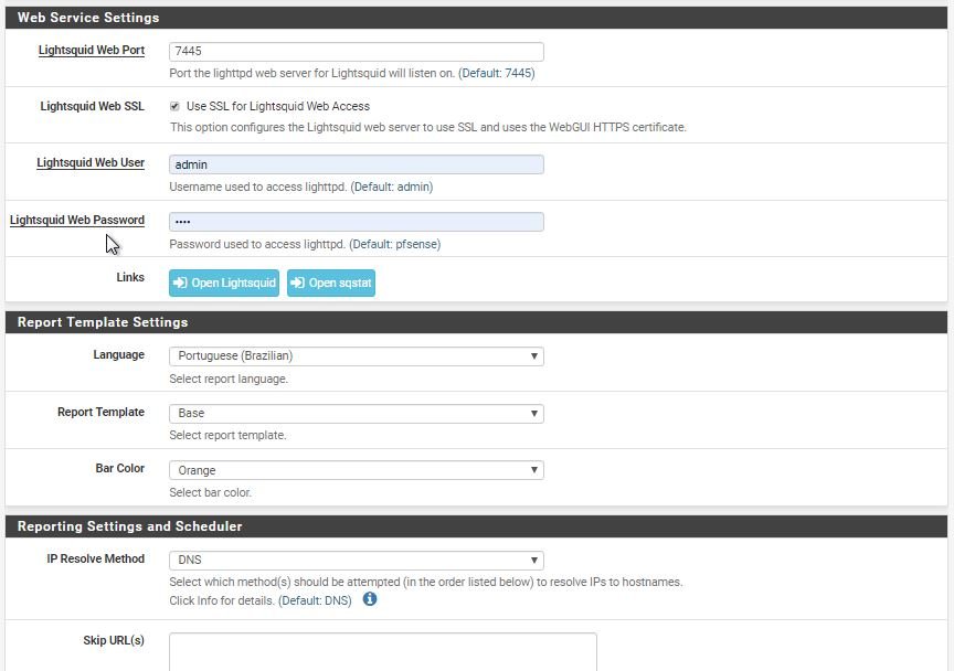 web service settings