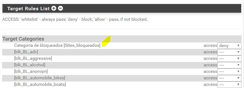 target rules list pfsense