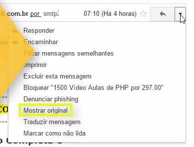 mostrar original e-mail