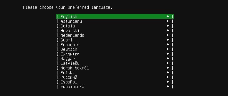 ubuntu server chose language