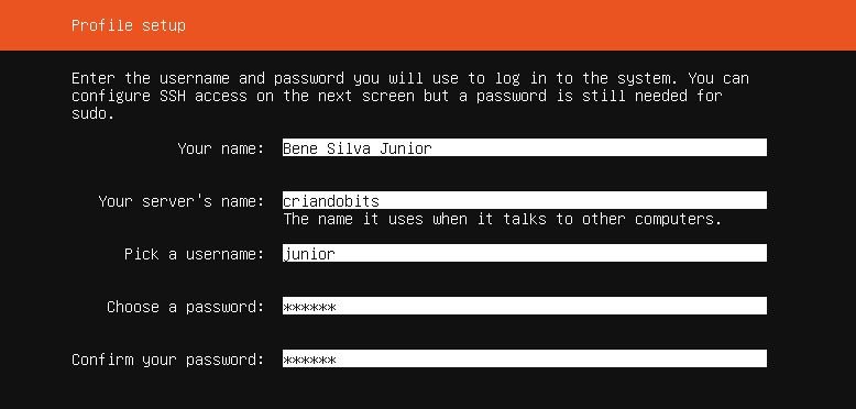 ubuntu server profile setup