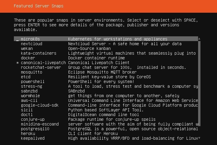 ubuntu server features server snaps