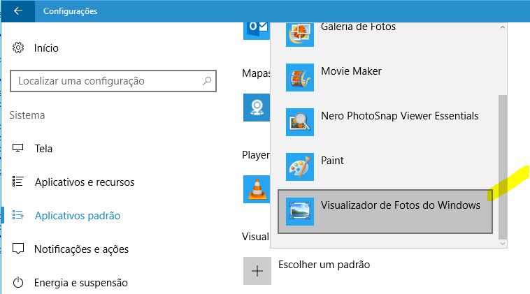 configurações do windows