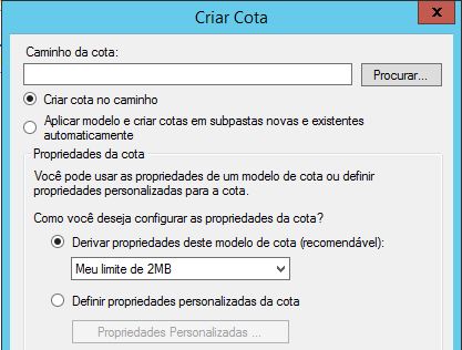 criar cota no windows server