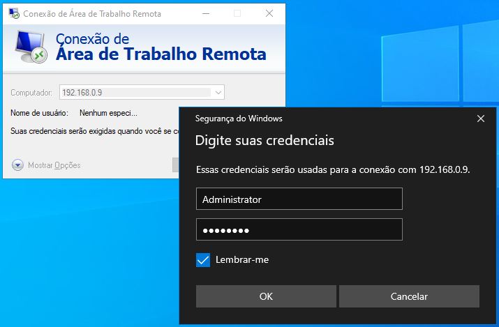 area remota windows server