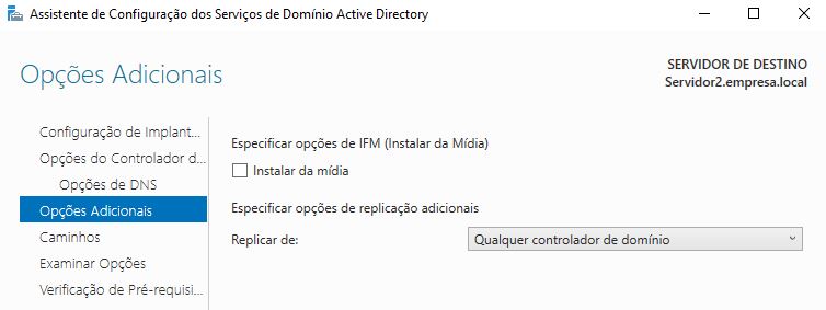 Adicionar um controlador de domínio a um domínio existente