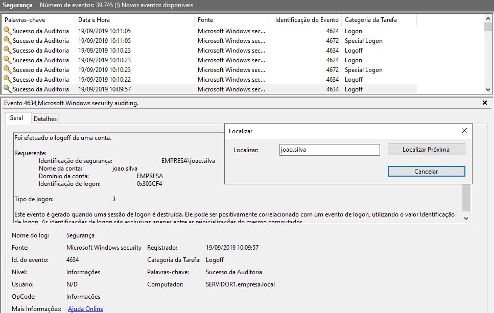 auditoria no windows server