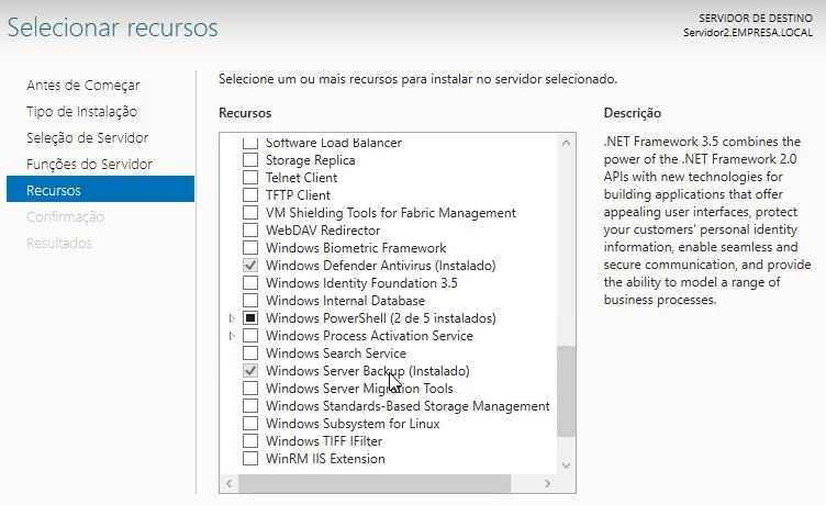 recursos do windows server