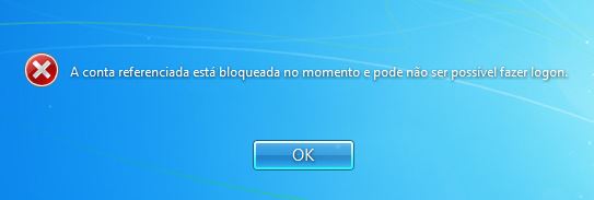 conta bloqueada windows server