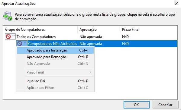 aprovação de atualizações