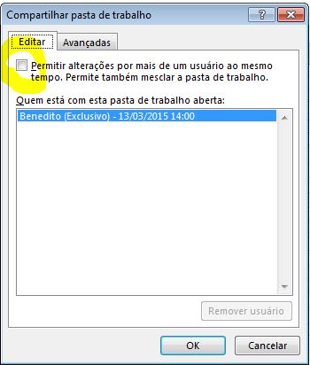 compartilhar pasta de trabalho excel