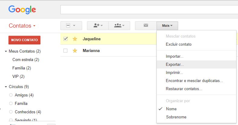 exportar gmail para outlook