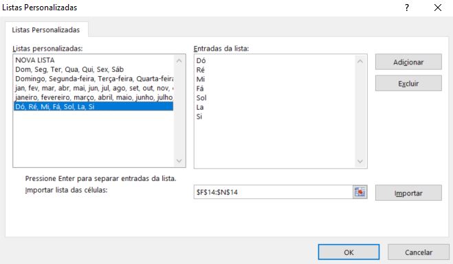 lista personalizada excel