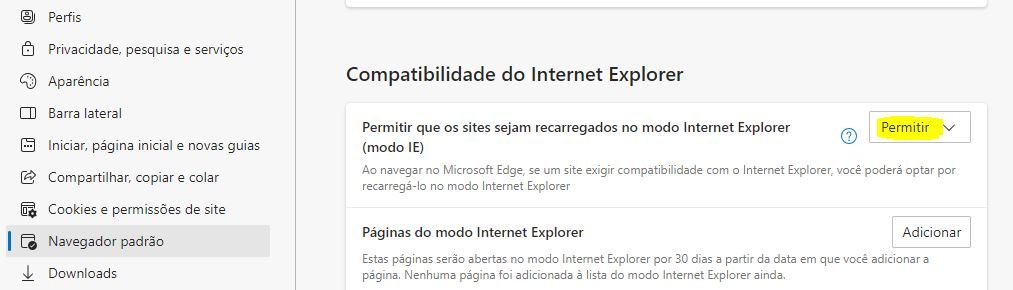 navegador padrão edge ie