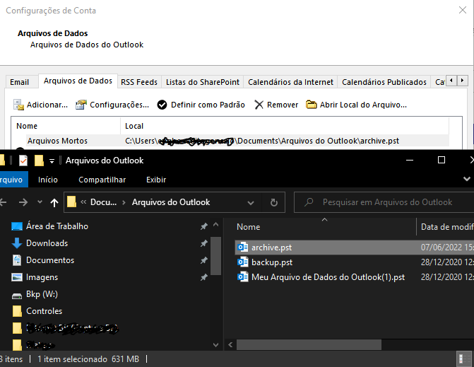 arquivo pst outlook