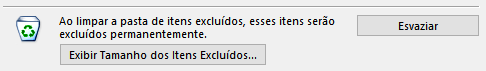 itens excluídos outlook