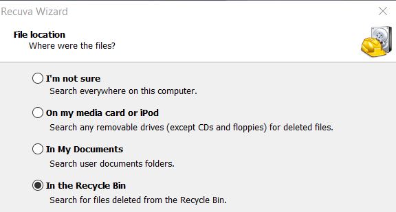 recuperar arquivos na lixeira recycle bin com recuva 