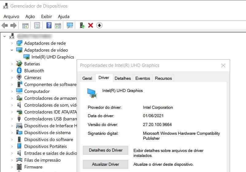 windows atualizar drive video