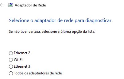 diagnóstico de rede do windows