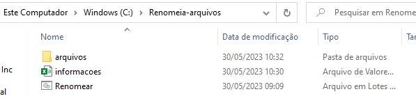 estrutura arquivos renomear em lote