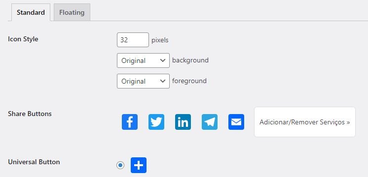 plugin para compartilhamento de posts em redes sociais AddToAny Share Buttons