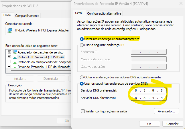 propriedades protocolo ipv4 windows