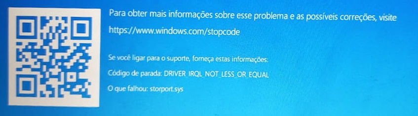 tela azul da morte do windows