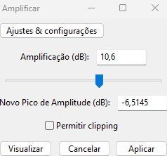 audacity amplificar áudio