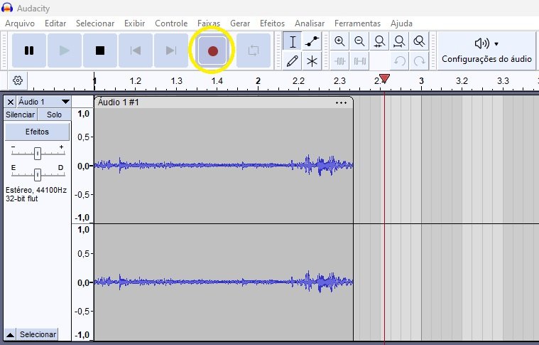 audacity gravar áudio