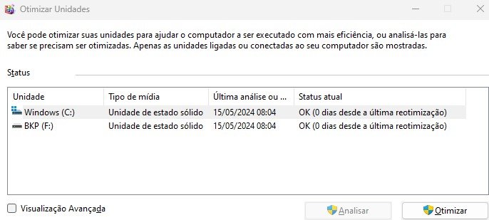 otimização de unidades windows 11