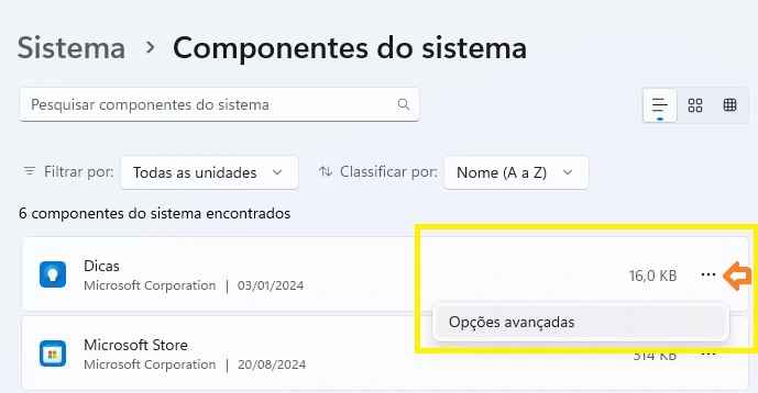 windows componentes do sistema