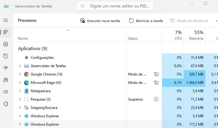 gerenciador de tarefas do windows